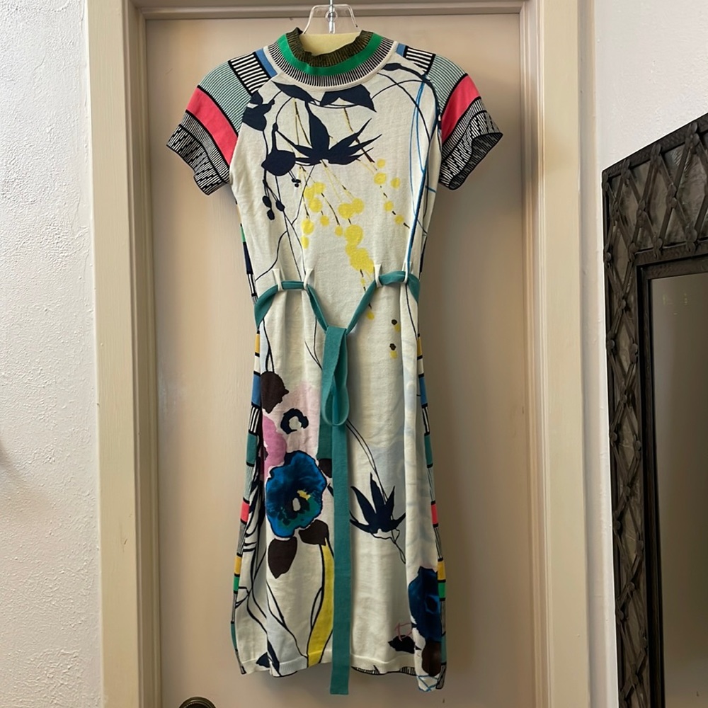 Desigual mock neck knot sweater dress Sz S